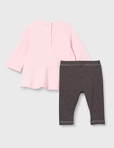 Chicco Completino Felpa + Leggings Traje- Juego de Vestimenta, Rosa y Negro, 56 para Bebés