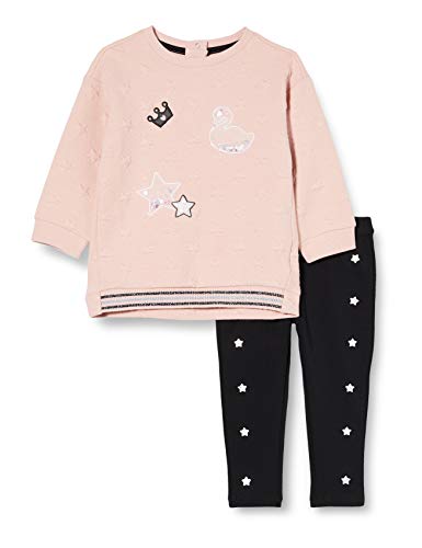 Chicco Completino Felpa + Leggings Traje- Juego de Vestimenta, Rosa y Negro, 68 para Bebés