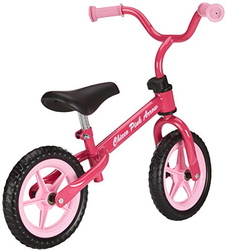 Chicco First Bike - Bicicleta sin pedales con sillín regulable, color rosa, 2-5 años