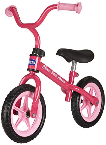 Chicco First Bike - Bicicleta sin pedales con sillín regulable, color rosa, 2-5 años