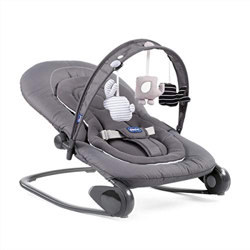 Chicco Hoopla - Hamaca con arco de juegos, sistema balancín y reductor, de 0 a 18 kg, color gris gris oscuro (Moon Grey) Chicco Hoopla - Hamaca con arco de juegos, sistema balancín y reductor, de 0 a 18 kg, color gris gris oscuro (Moon Grey)