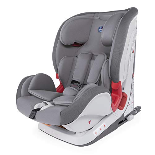 Chicco YOUniverse Silla de Coche Reclinable para Bebé 9-36 kg con ISOFIX, Grupo 1/2 / 3 para Niños de 1 a 12 Años, Fácil de Instalar, con Protección Lateral y Reposacabezas Ajustable - Gris