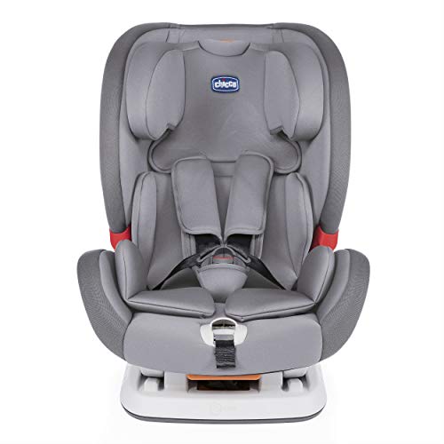 Chicco YOUniverse Silla de Coche Reclinable para Bebé 9-36 kg con ISOFIX, Grupo 1/2 / 3 para Niños de 1 a 12 Años, Fácil de Instalar, con Protección Lateral y Reposacabezas Ajustable - Gris