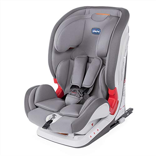 Chicco YOUniverse Silla de Coche Reclinable para Bebé 9-36 kg con ISOFIX, Grupo 1/2 / 3 para Niños de 1 a 12 Años, Fácil de Instalar, con Protección Lateral y Reposacabezas Ajustable - Gris