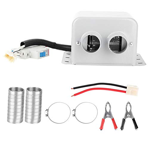 CHICIRIS - Calentador de Coche portátil de 800 W, 2 Orificios, Calentador eléctrico de Coche, Calentador de Invierno, desempañador de Ventana, desempañador, Blanco(12V)