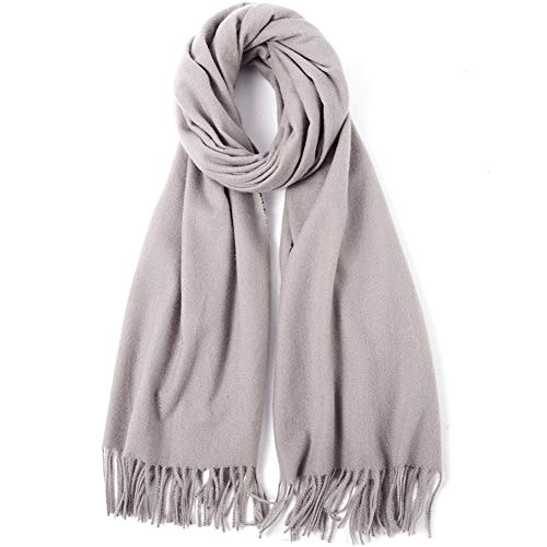 Chickwin Color Sólido Bufanda Mujer Bufanda del Mantón Suave Otoño invierno Caliente Mantas Cozy Pashmina Moda Señoras Elegante Estolas Fular Bufandas Largas Chal Cálido (200x70cm,Harina de avena)