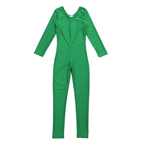 CHICTRY Bodies Jumpsuit Mono para Danza Gimnasia Leotardo Body Nude Maillot Manga Larga para Ballet Deporte Niñas Niños Sportswear Dancewear 5-12 Años Verde 5-6 años