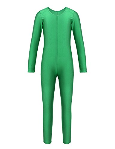 CHICTRY Bodies Jumpsuit Mono para Danza Gimnasia Leotardo Body Nude Maillot Manga Larga para Ballet Deporte Niñas Niños Sportswear Dancewear 5-12 Años Verde 5-6 años