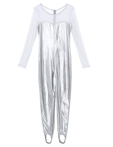 CHICTRY Body de Charol Metálico Mujer Sexy Mono sin Mangas Maillot Brillante Bodysuit Malla Lencería Leotardo Gimnasia Discoteca Clubwear Plateado Small CHICTRY Body de Charol Metálico Mujer Sexy Mono sin Mangas Maillot Brillante Bodysuit Malla Lencería Leotardo Gimnasia Discoteca Clubwear Plateado Small