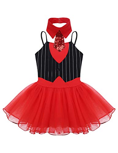CHICTRY Disfraz de Circo Niñas Maillot de Danza Ballet Cosplay de Fiesta Navidad Carnaval Body Baile sin Manga con Lentejuelas 6-14 Años Negro&Rojo 12 Años CHICTRY Disfraz de Circo Niñas Maillot de Danza Ballet Cosplay de Fiesta Navidad Carnaval Body Baile sin Manga con Lentejuelas 6-14 Años Negro&Rojo 12 Años