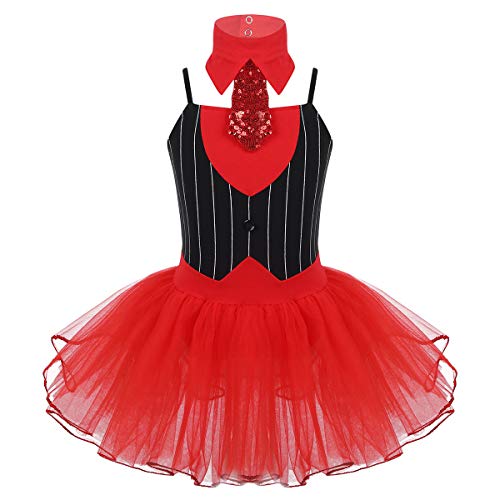 CHICTRY Disfraz de Circo Niñas Maillot de Danza Ballet Cosplay de Fiesta Navidad Carnaval Body Baile sin Manga con Lentejuelas 6-14 Años Negro&Rojo 12 Años CHICTRY Disfraz de Circo Niñas Maillot de Danza Ballet Cosplay de Fiesta Navidad Carnaval Body Baile sin Manga con Lentejuelas 6-14 Años Negro&Rojo 12 Años