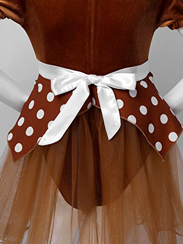 CHICTRY Disfraz Elk Navidad HallowenTutú Vestido de Ballet Bebé Niñas Maillot de Danza Mono Princesa Tul Falda con Braguita Lunares Leotardo Marrón 12-18 Meses