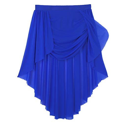 CHICTRY Falda Tul Mujer de Danza Ballet Falda Larga Irregular Cintura Elástica para Baile Gimnasia Ropa Danza Contemporánea Vientre Sevillanas Niñas Mujeres Azul Large