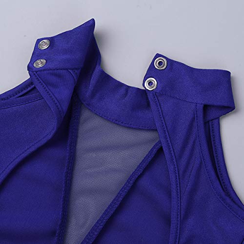 CHICTRY Maillot de Danza Ballet Elegante Leotardo de Gimnasia Manga Larga Ropa Body Clásico Monos Elástico para Niña 3-12 Años Azul 8-10 años