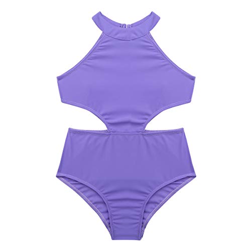 CHICTRY Maillot de Danza Ballet Niña Traje de Baile Patinaje Artistico Leotardo de Gimnasia Ritmica Sin Mangas Jumpsuit Monos Elástico para Chicas Púrpura 5 Años