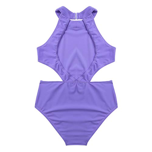 CHICTRY Maillot de Danza Ballet Niña Traje de Baile Patinaje Artistico Leotardo de Gimnasia Ritmica Sin Mangas Jumpsuit Monos Elástico para Chicas Púrpura 5 Años