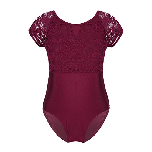 CHICTRY Maillot Niña De Ballet Danza Encaje Leotardo Mono Gimnasia Elástico Traje de Patinaje Artistico Disfraz de Bailarina para Niña 2-14 Años Burgundy 12-14 años CHICTRY Maillot Niña De Ballet Danza Encaje Leotardo Mono Gimnasia Elástico Traje de Patinaje Artistico Disfraz de Bailarina para Niña 2-14 Años Burgundy 12-14 años