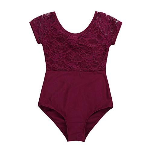 CHICTRY Maillot Niña De Ballet Danza Encaje Leotardo Mono Gimnasia Elástico Traje de Patinaje Artistico Disfraz de Bailarina para Niña 2-14 Años Burgundy 12-14 años CHICTRY Maillot Niña De Ballet Danza Encaje Leotardo Mono Gimnasia Elástico Traje de Patinaje Artistico Disfraz de Bailarina para Niña 2-14 Años Burgundy 12-14 años