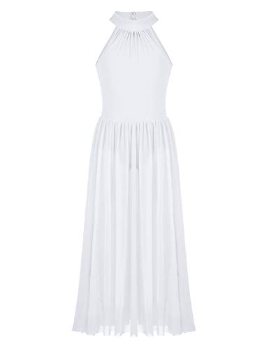 CHICTRY Niña Vestido Largo de Danza Ballet Flamenco Maillot Vestido Plisado de Fiesta Sin Mangas Dancewear Fiesta Actuación para Niña Chica 8-16 años Blanco 14 años CHICTRY Niña Vestido Largo de Danza Ballet Flamenco Maillot Vestido Plisado de Fiesta Sin Mangas Dancewear Fiesta Actuación para Niña Chica 8-16 años Blanco 14 años