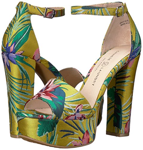 Chinese Laundry Avenue 2, Sandalias con tacón para Mujer, Impresión de Loto Amarillo, 40.5 EU Chinese Laundry Avenue 2, Sandalias con tacón para Mujer, Impresión de Loto Amarillo, 40.5 EU