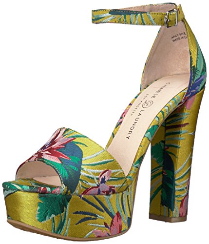 Chinese Laundry Avenue 2, Sandalias con tacón para Mujer, Impresión de Loto Amarillo, 40.5 EU Chinese Laundry Avenue 2, Sandalias con tacón para Mujer, Impresión de Loto Amarillo, 40.5 EU