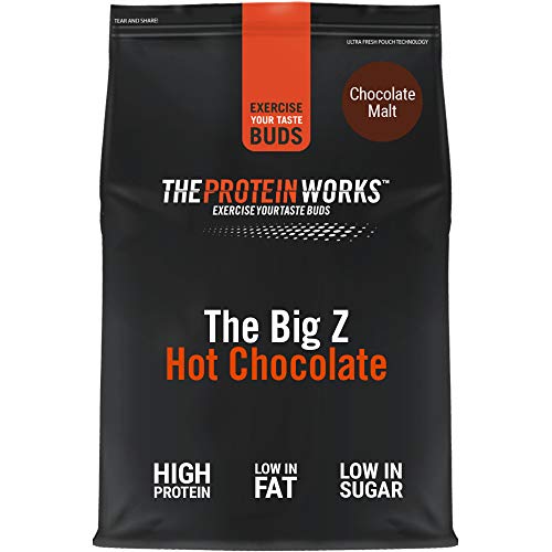 Chocolate Caliente Proteico The Big Z | Bajo en Grasas, Bebida Baja en Azúcar | Mezcla de Proteína de Caseína de Liberación Lenta | THE PROTEIN WORKS | Malta Chocolate | 1kg