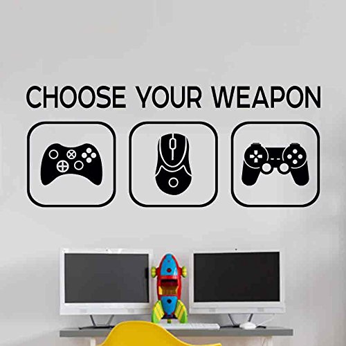 Choose your weapon Elija su juego de armas Mural de vinilo Etiqueta Vivero Niños Jugadores art adolescente vídeo juego mural