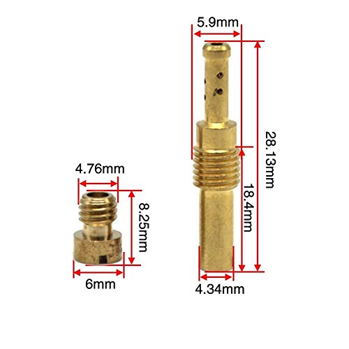 Chorro principal de carburador duradero 10pcs / secado lento for pilotos de combate y 10PCS inyectores principal Avión PWK Keihin OKO KOSO Mikuni PE CVK carburador Carburedor Vice para coche y moto
