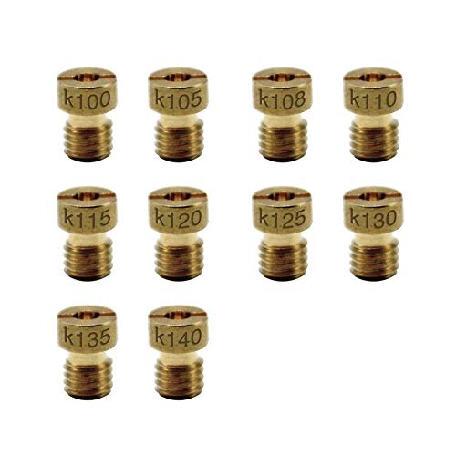 Chorro principal de carburador duradero 10pcs / secado lento for pilotos de combate y 10PCS inyectores principal Avión PWK Keihin OKO KOSO Mikuni PE CVK carburador Carburedor Vice para coche y moto