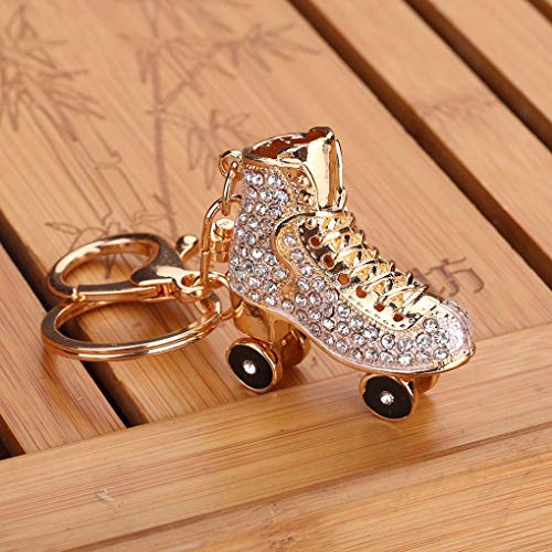 Chowcencen Teng Hong hui Patines de Zapatos de Cristal Llavero Llavero Bolso Bolso Keys Colgante Llavero Titular del Rhinestone