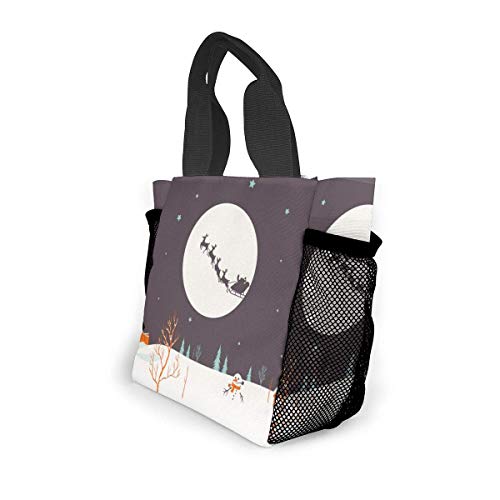 Christmas Blog Lunch Bag Christmas Tree Snow Sky wide For Men Women, Meal Lunch Tote Handbag Food Boxes, Durable Pouch For Outdoor Christmas Blog Lunch Bag Christmas Tree Snow Sky wide For Men Women, Meal Lunch Tote Handbag Food Boxes, Durable Pouch For Outdoor