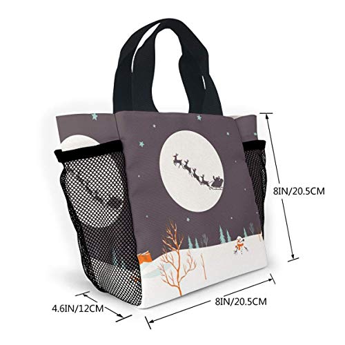 Christmas Blog Lunch Bag Christmas Tree Snow Sky wide For Men Women, Meal Lunch Tote Handbag Food Boxes, Durable Pouch For Outdoor Christmas Blog Lunch Bag Christmas Tree Snow Sky wide For Men Women, Meal Lunch Tote Handbag Food Boxes, Durable Pouch For Outdoor