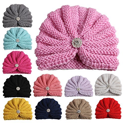 CHSEEA 11PCS Niños Sombrero Beanie Gorras Elásticas Caliente de Punto Arco Venda De Pelo Bebe Vinchas Diadema Turbante Cintas para El Pelo Niñas Accesorios para El Cabello #3