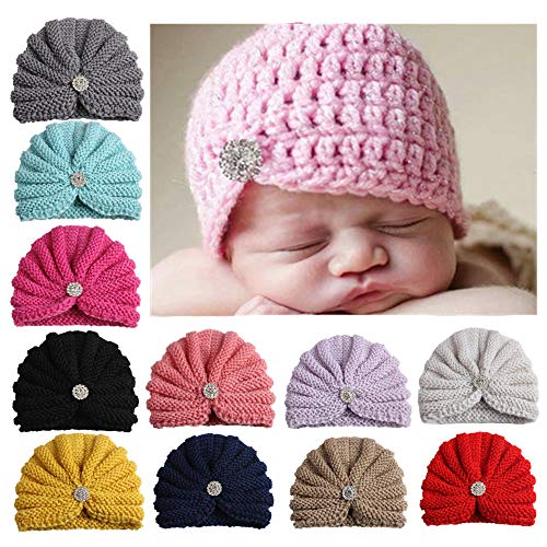 CHSEEA 11PCS Niños Sombrero Beanie Gorras Elásticas Caliente de Punto Arco Venda De Pelo Bebe Vinchas Diadema Turbante Cintas para El Pelo Niñas Accesorios para El Cabello #3