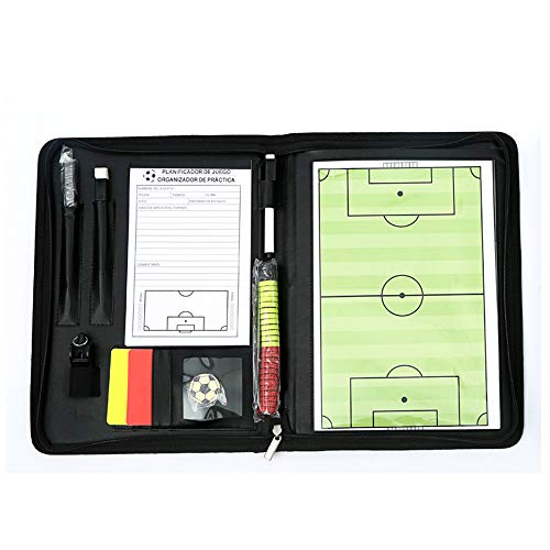 CHSEEA Abatible Pizarra Táctica de Fútbol, Carpeta Táctica Magnéticas para Entrenador Entrenamiento de Fútbol con Plantillas, Imanes, Lapiceros y Goma de Borrar #3