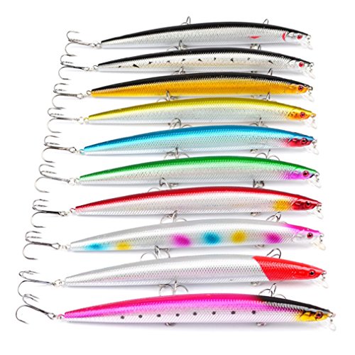 CHSEEO 10PCS Cebo de Pesca Señuelos de Pesca con Ganchos Cebos Artificial Swimbait Manivela Cebo Cucharillas Pesca Accesorios Aparejos De Pesca para la Pesca #5