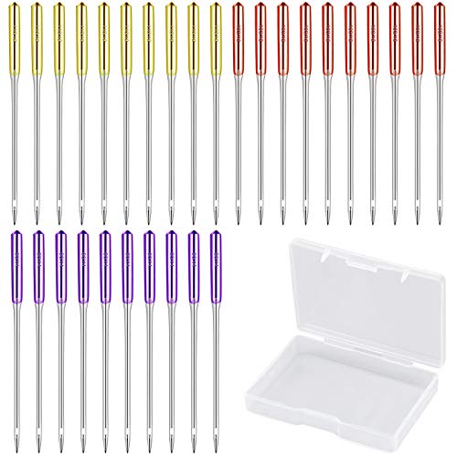 Chstarina Agujas para máquina de coser, 30 piezas varios tamaños agujas maquina de coser universales, tamaños 90/14, 100/16, 110/18 Chstarina Agujas para máquina de coser, 30 piezas varios tamaños agujas maquina de coser universales, tamaños 90/14, 100/16, 110/18