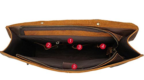 CHUANMEI Bolso Bandolera Sencillo Vintage para Hombre, Bandolera/Bolso transverso, Cartera de Cuero, Necesidades diarias, Light Yellow CHUANMEI Bolso Bandolera Sencillo Vintage para Hombre, Bandolera/Bolso transverso, Cartera de Cuero, Necesidades diarias, Light Yellow