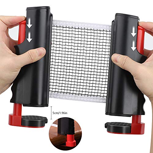 CHUER Red de Tenis de Mesa, Red Ajustable de Ping Pong Repuesto Portátil Retráctil Table Tennis Net - Ping Pong Net para Entrenamiento Abrazaderas, Longitud Ajustable 170 (MAX) x 14.5cm CHUER Red de Tenis de Mesa, Red Ajustable de Ping Pong Repuesto Portátil Retráctil Table Tennis Net - Ping Pong Net para Entrenamiento Abrazaderas, Longitud Ajustable 170 (MAX) x 14.5cm