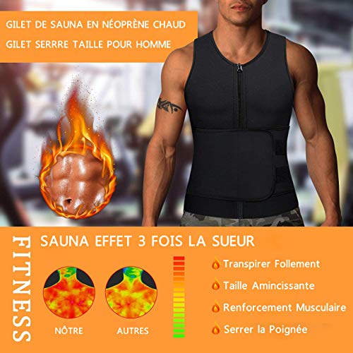 Chumian - Chaleco de sudación para hombre, neopreno, para adelgazar, pérdida de peso, cinturón de sudación Fitenes deporte, camiseta de tirantes (talla XL) Chumian - Chaleco de sudación para hombre, neopreno, para adelgazar, pérdida de peso, cinturón de sudación Fitenes deporte, camiseta de tirantes (talla XL)