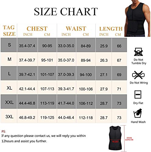 Chumian - Chaleco de sudación para hombre, neopreno, para adelgazar, pérdida de peso, cinturón de sudación Fitenes deporte, camiseta de tirantes (talla XL) Chumian - Chaleco de sudación para hombre, neopreno, para adelgazar, pérdida de peso, cinturón de sudación Fitenes deporte, camiseta de tirantes (talla XL)