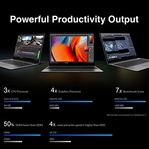 CHUWI CoreBook Pro Laptop Ordenador portatil Ultrabook 13 Pulgadas Win 10 Intel Core i3-6157U hasta 2.4Ghz 8GB RAM 256GB SSD 2160*1440 2K, Type-C 2.4G/5G WiFi