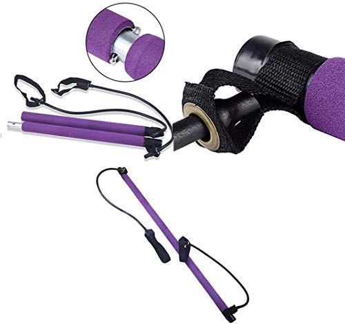 CHYIR Kit de barra portátil para yoga, pilates, con banda de resistencia, barra de sentada con bucle para el pie para entrenamiento total del cuerpo CHYIR Kit de barra portátil para yoga, pilates, con banda de resistencia, barra de sentada con bucle para el pie para entrenamiento total del cuerpo