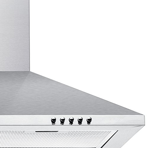 CIARRA CBCS6201 Campana Extractora Decorativa 60cm 380m³/h 65W - 3 Velocidades de Extracción - Evacuación al Exterior y Recirculación Interna por Filtro de Carbón CBCF002 - Acero Inoxidable Plata CIARRA CBCS6201 Campana Extractora Decorativa 60cm 380m³/h 65W - 3 Velocidades de Extracción - Evacuación al Exterior y Recirculación Interna por Filtro de Carbón CBCF002 - Acero Inoxidable Plata