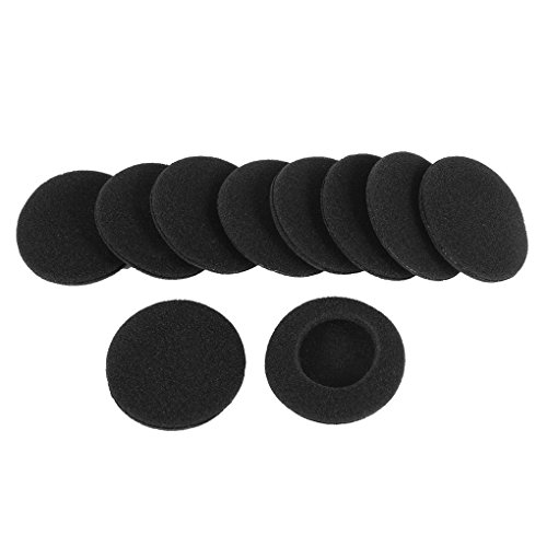 Cikuso 10 Esponja Suave Protector de Oreja Negro para Auriculares 5cm