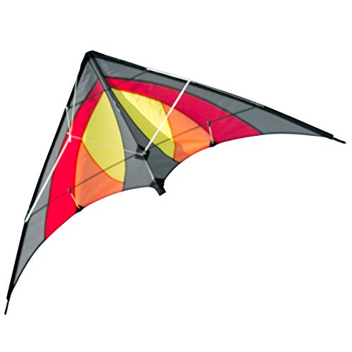 CIM - Cometa acrobática - SHURIKEN Red Desert MUSTHAVE - Cometa para niños de a partir de 8 años - 120 x 60 cm - incl. cuerdas de dirección en bobinas - Cometa para principiantes