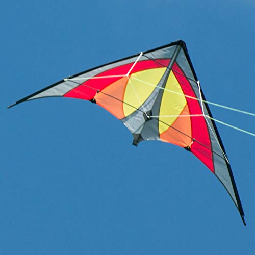 CIM - Cometa acrobática - SHURIKEN Red Desert MUSTHAVE - Cometa para niños de a partir de 8 años - 120 x 60 cm - incl. cuerdas de dirección en bobinas - Cometa para principiantes