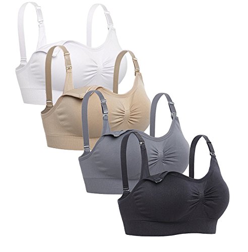 Cimary Sujetador de maternidad para mujeres Bra sin costuras (4Pack) Cimary Sujetador de maternidad para mujeres Bra sin costuras (4Pack)