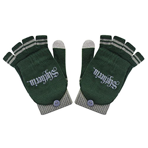 Cinereplicas - Harry Potter - Guantes - Mitones Removibles - Mitones de Pantalla táctil - Licencia Oficial - Casa Slytherin - Verde y Gris Cinereplicas - Harry Potter - Guantes - Mitones Removibles - Mitones de Pantalla táctil - Licencia Oficial - Casa Slytherin - Verde y Gris