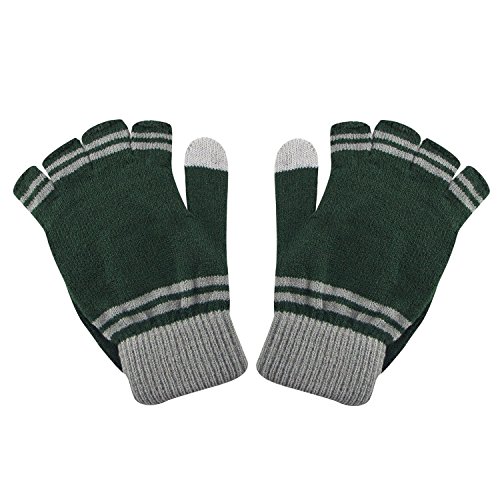 Cinereplicas - Harry Potter - Guantes - Mitones Removibles - Mitones de Pantalla táctil - Licencia Oficial - Casa Slytherin - Verde y Gris Cinereplicas - Harry Potter - Guantes - Mitones Removibles - Mitones de Pantalla táctil - Licencia Oficial - Casa Slytherin - Verde y Gris